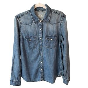 GAP Light Blue Classic Wester 1969 Denim Shirt Size S Western Cotton Casual